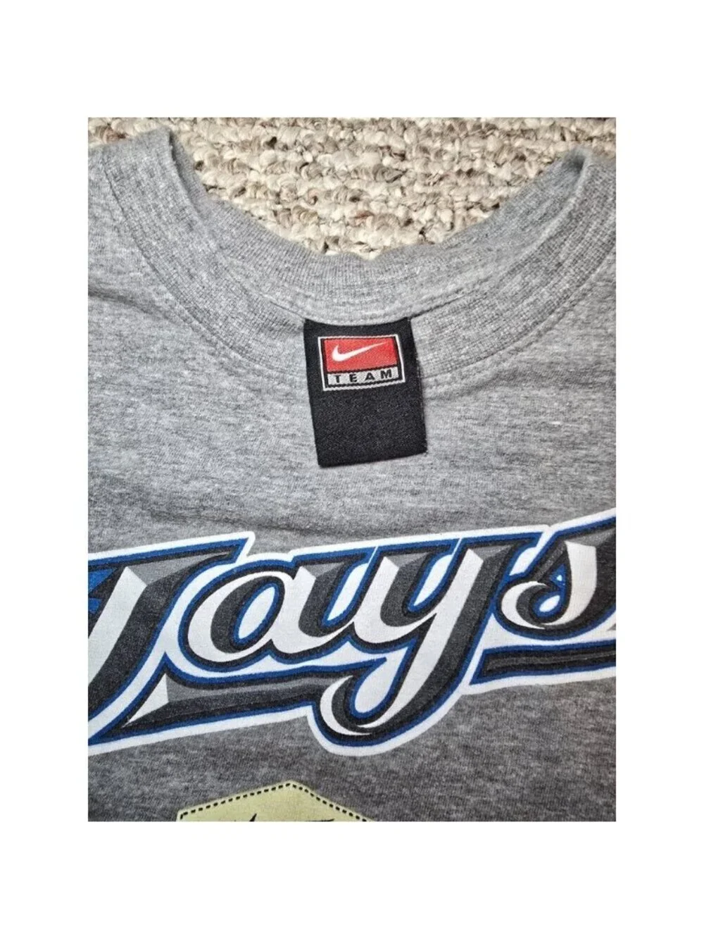 Vintage Nike Blue Jays Old School Logo T Shirt Size Large Women's